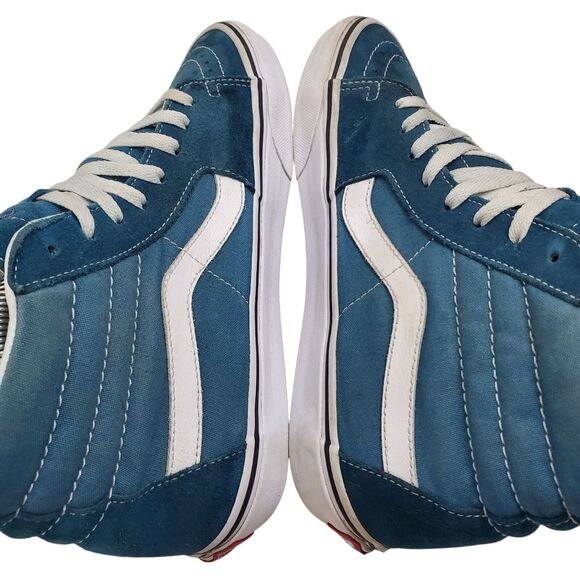 VANS Shoes OFF THE WALL Mens Size 9 Blue Suede Skateboarding High Top 751505 - Picture 6 of 12